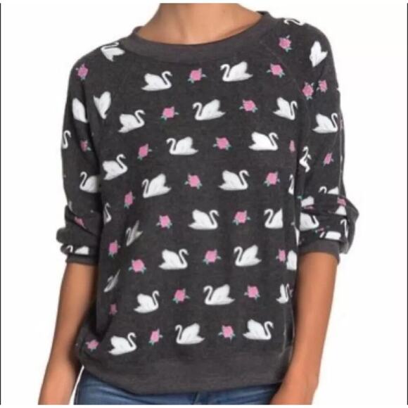 Wildfox Swan Song Print Sommers Sweatshirt Size Small - Picture 2 of 11